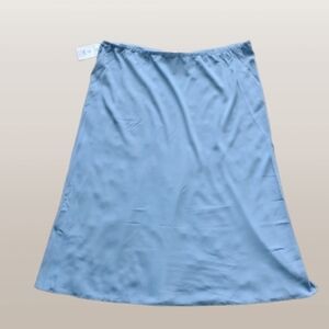 NWT Light Blue Satin A-Line Midi Skirt  Size XXXL 22 Holiday Party, Elegant